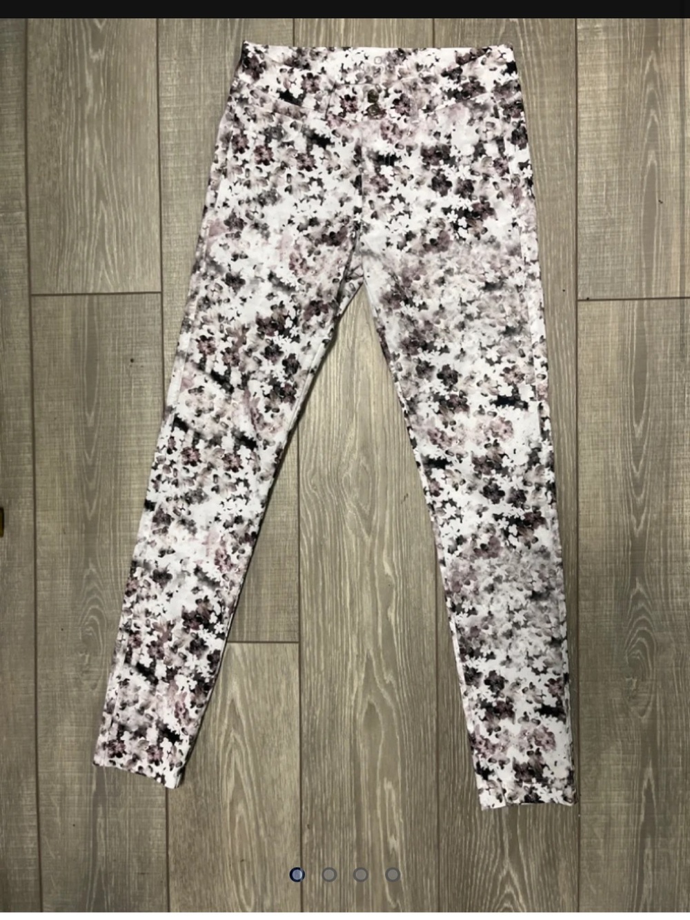 Anatomie Skinny Floral-Patterned pants in White, purple & Black 💜
